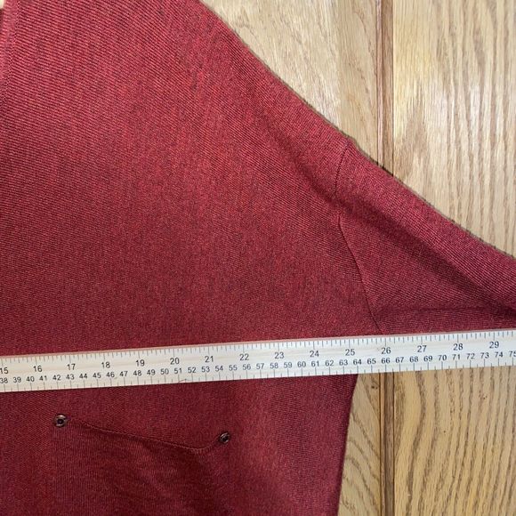 Kerisma Sweater Womens M/L Red Woolblend V-Neck Pocket Pullover Top Size Boxy - Picture 6 of 7